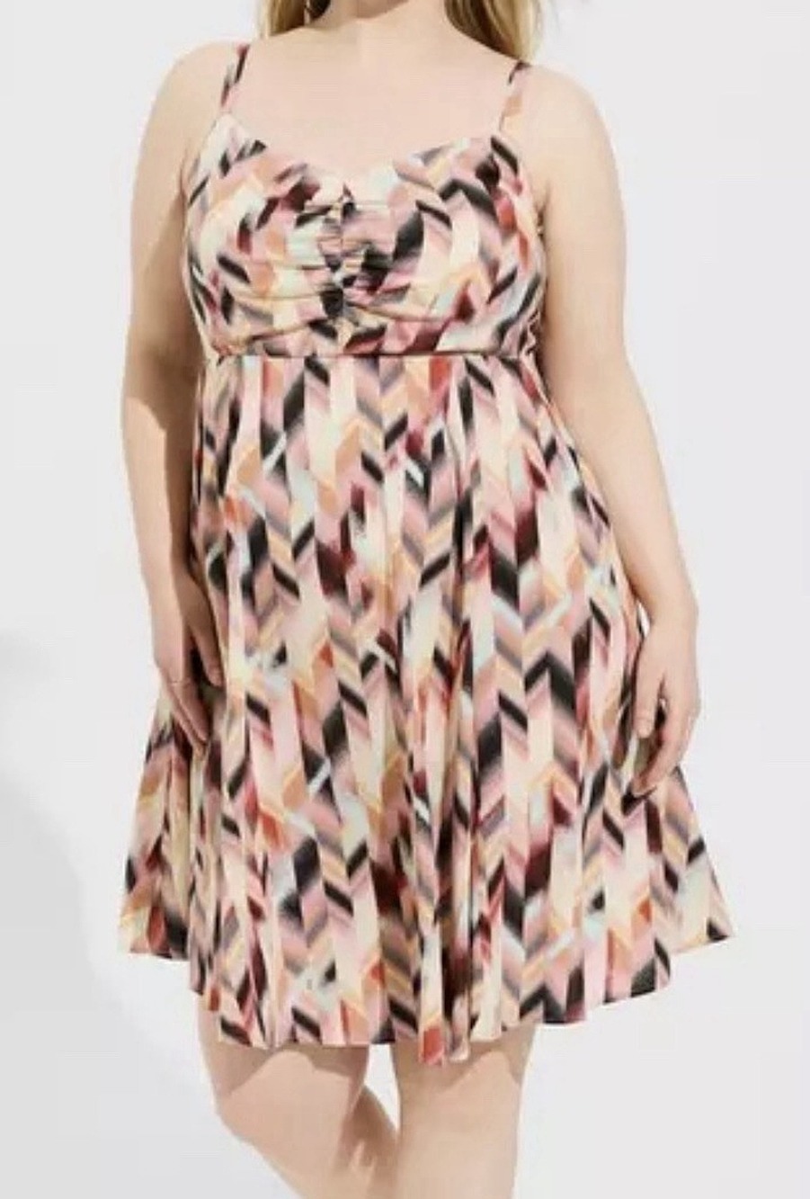 Torrid Mini Challis Skater Summer Dress Chevron Pattern Women’s Plus Size 0 NWT